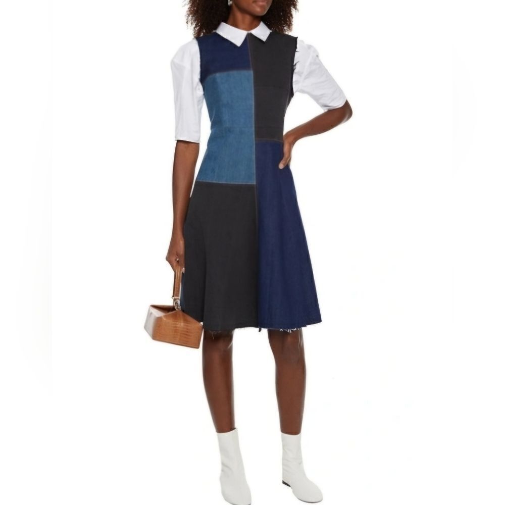 Acne studios Bla Konst frayed pleated  sleeveless denim dress